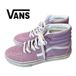 NEW Vans Sk8-Hi Hi-Top Juniors Women's Lupine True White Shoes Sneakers 6 7.5